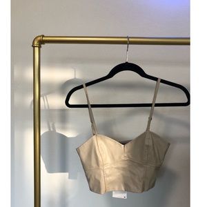 NWT Zara faux leather bralette top